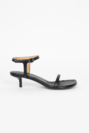 Seamless Fit Minimal Weight Sottiletta Heeled Sandal Black