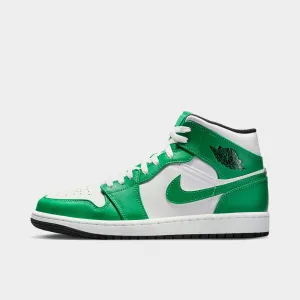 Carbon Fiber Hook And Loop Jordan 1 Mid Lucky Green / Black - White
