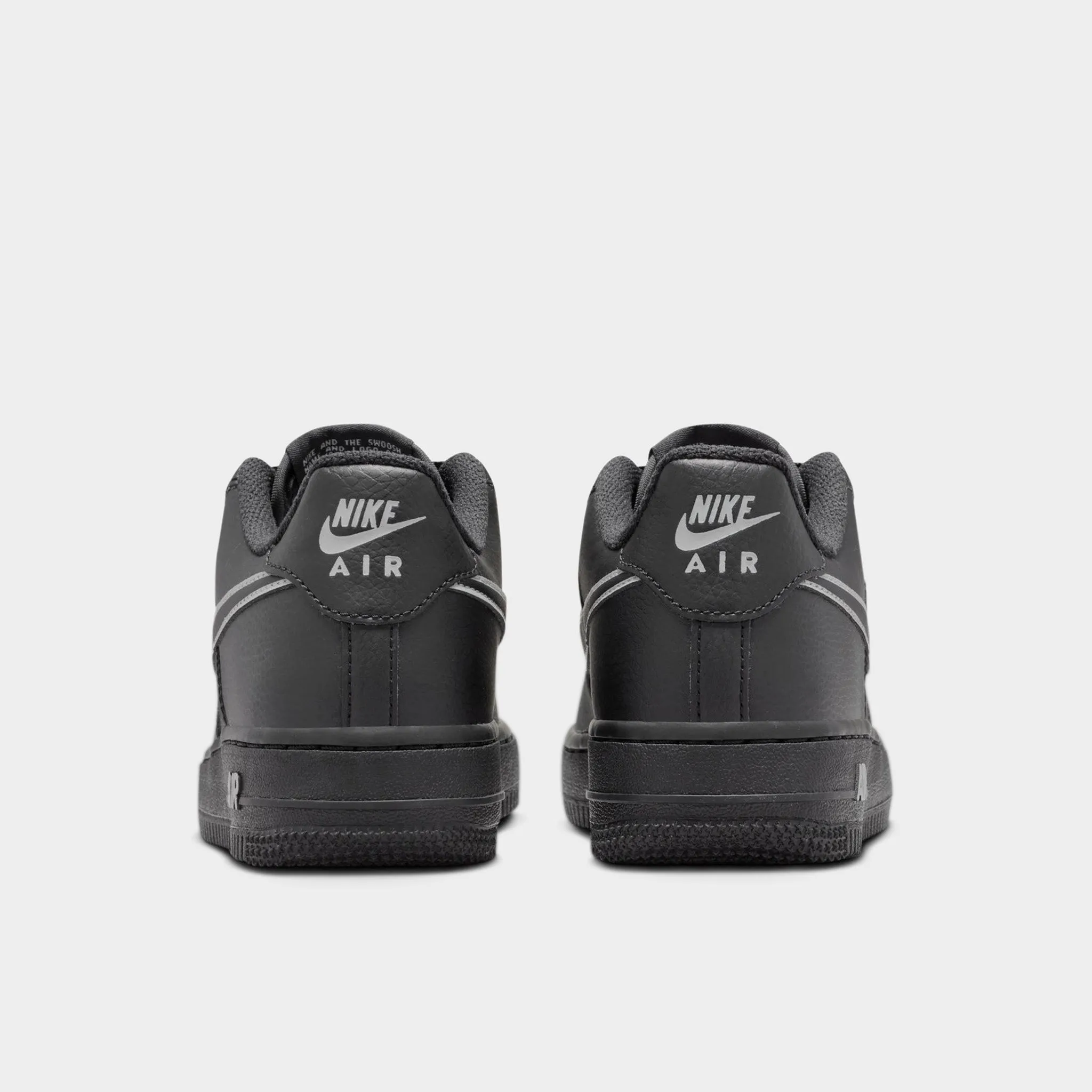 Nike Air Force 1 GS Black / Light Smoke Grey Reinforced Tension Band