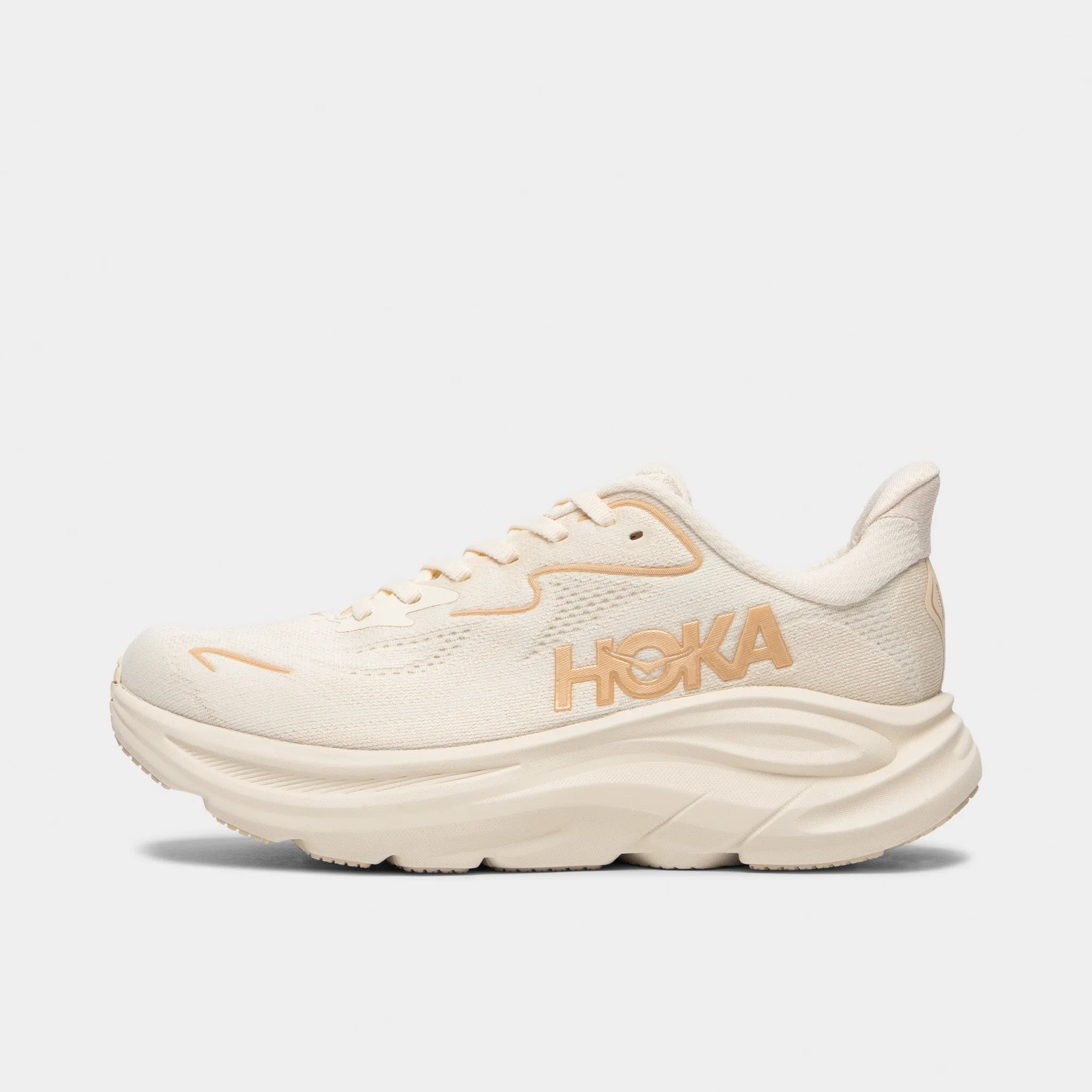 Hoka Women's Clifton 10 Vanilla / Birch personalized shoes round - toe shoes