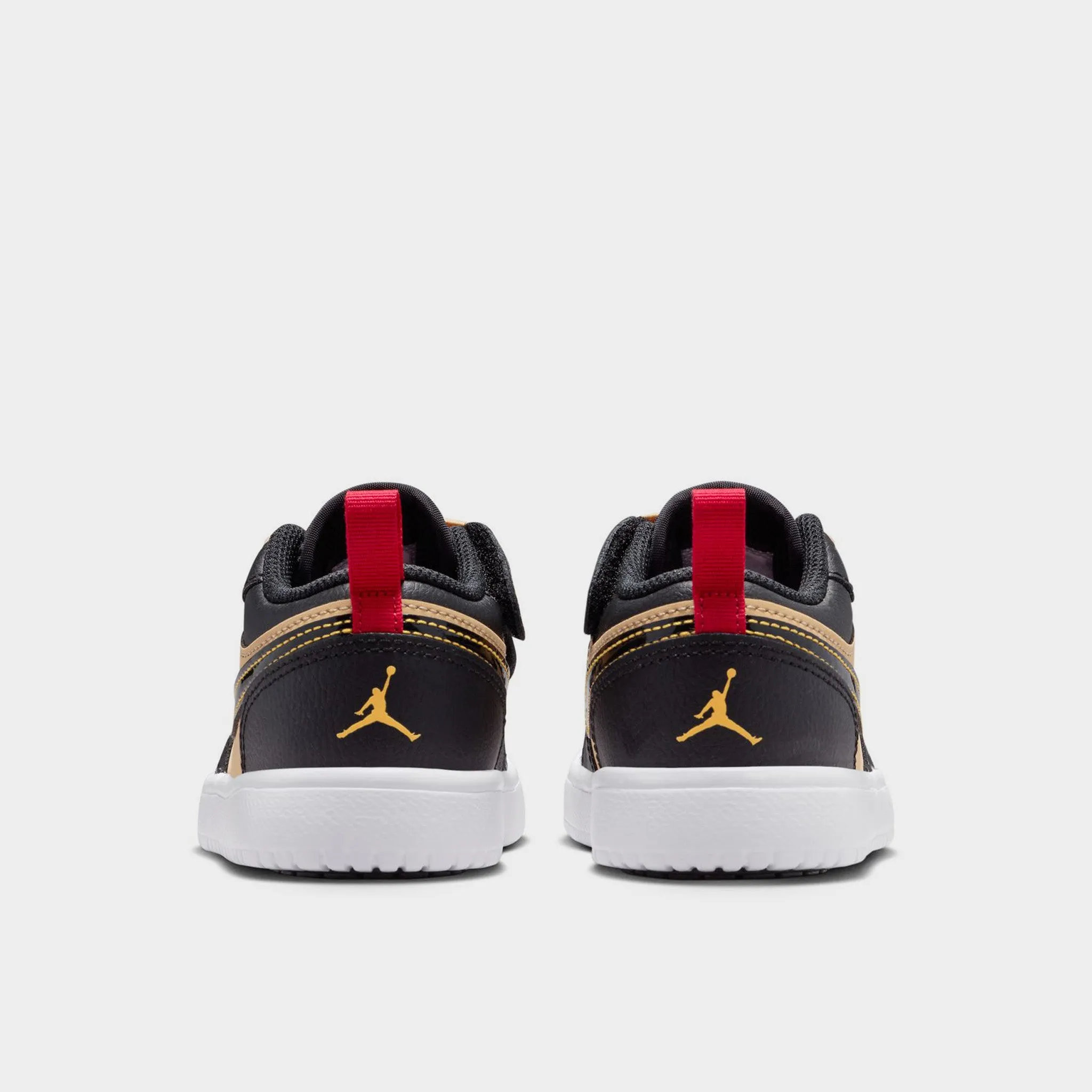 Jordan 1 Low SE PS Sesame / Fire Red - Black Adjustable Closure Anti Slip Outsole Pattern