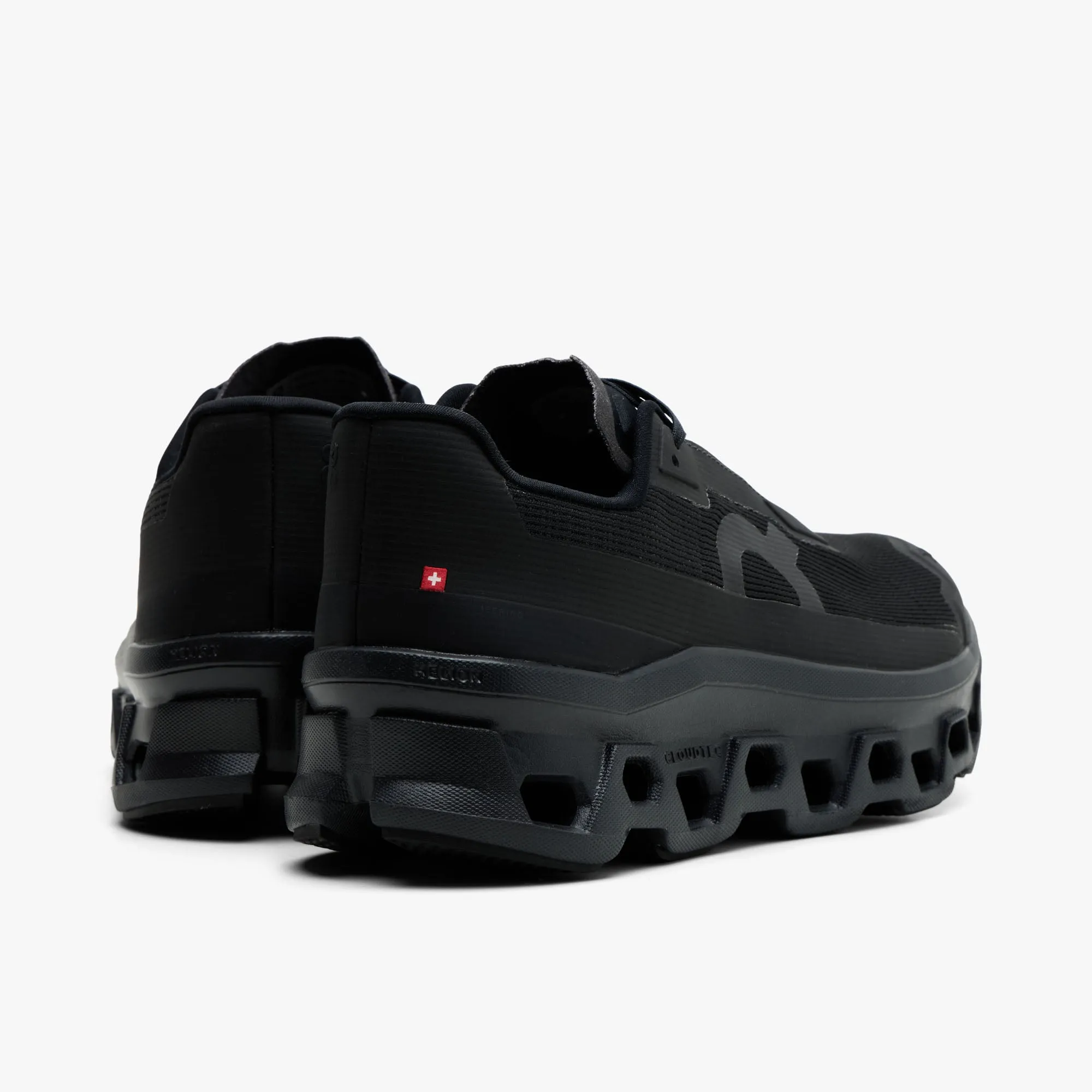 Comfortable Forefoot pro - team - themed running wear On Cloudmonster Void Black / Black