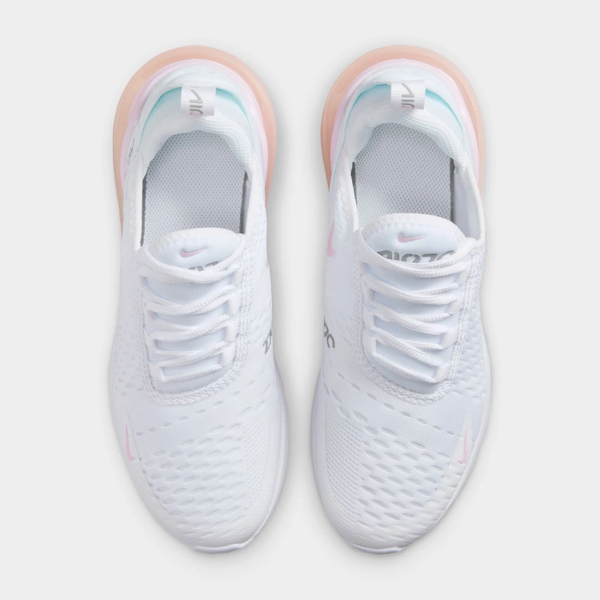 Nike Air Max 270 GS White / Pink Foam - Light Smoke Grey hilly track running wear Safety - enhancing