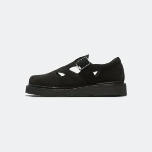 Strapped Oxford - Black Leather Rain Step Wind Block