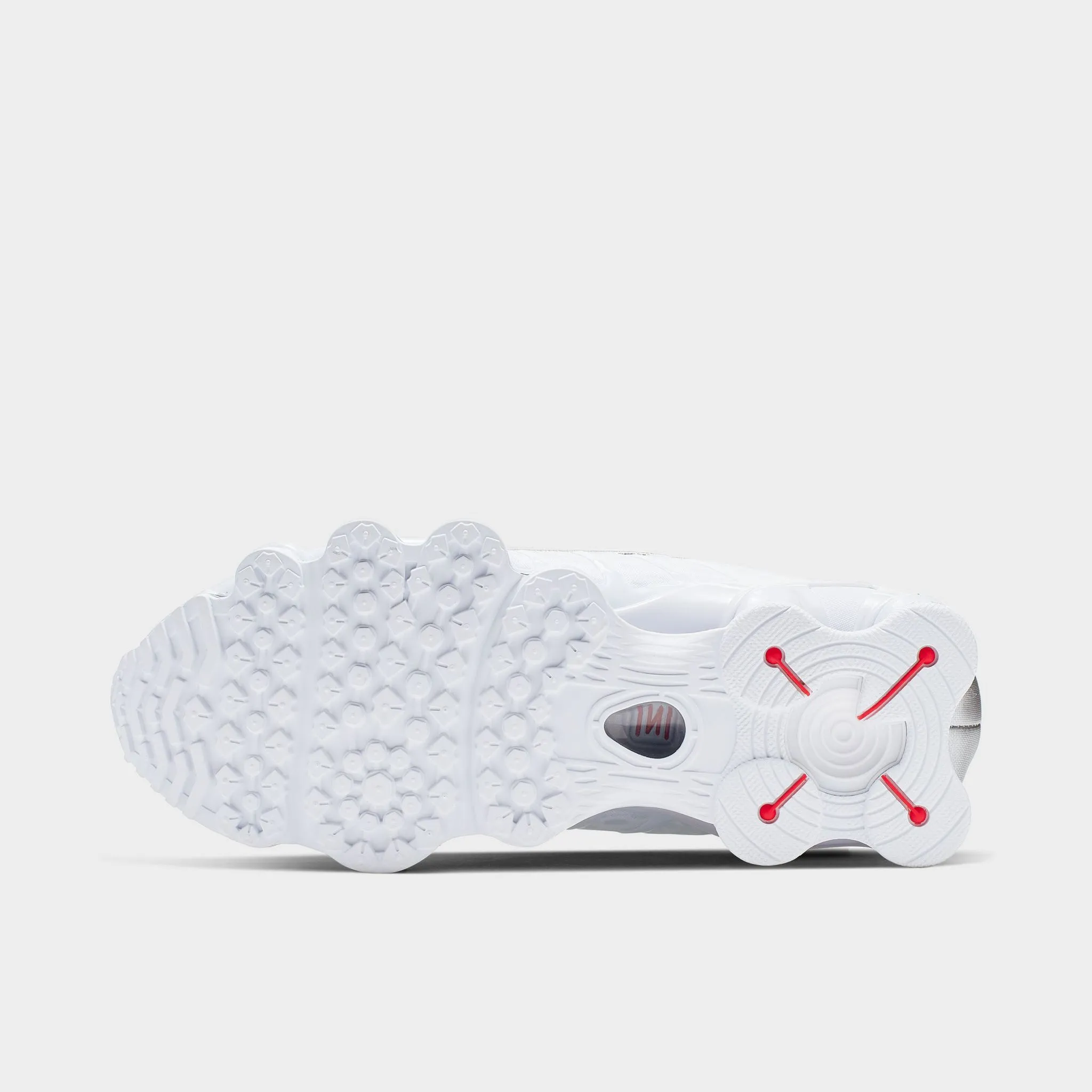 Nike Women's Shox TL White / White - Metallic Silver leather - strap shoes Anti-microbial treatment