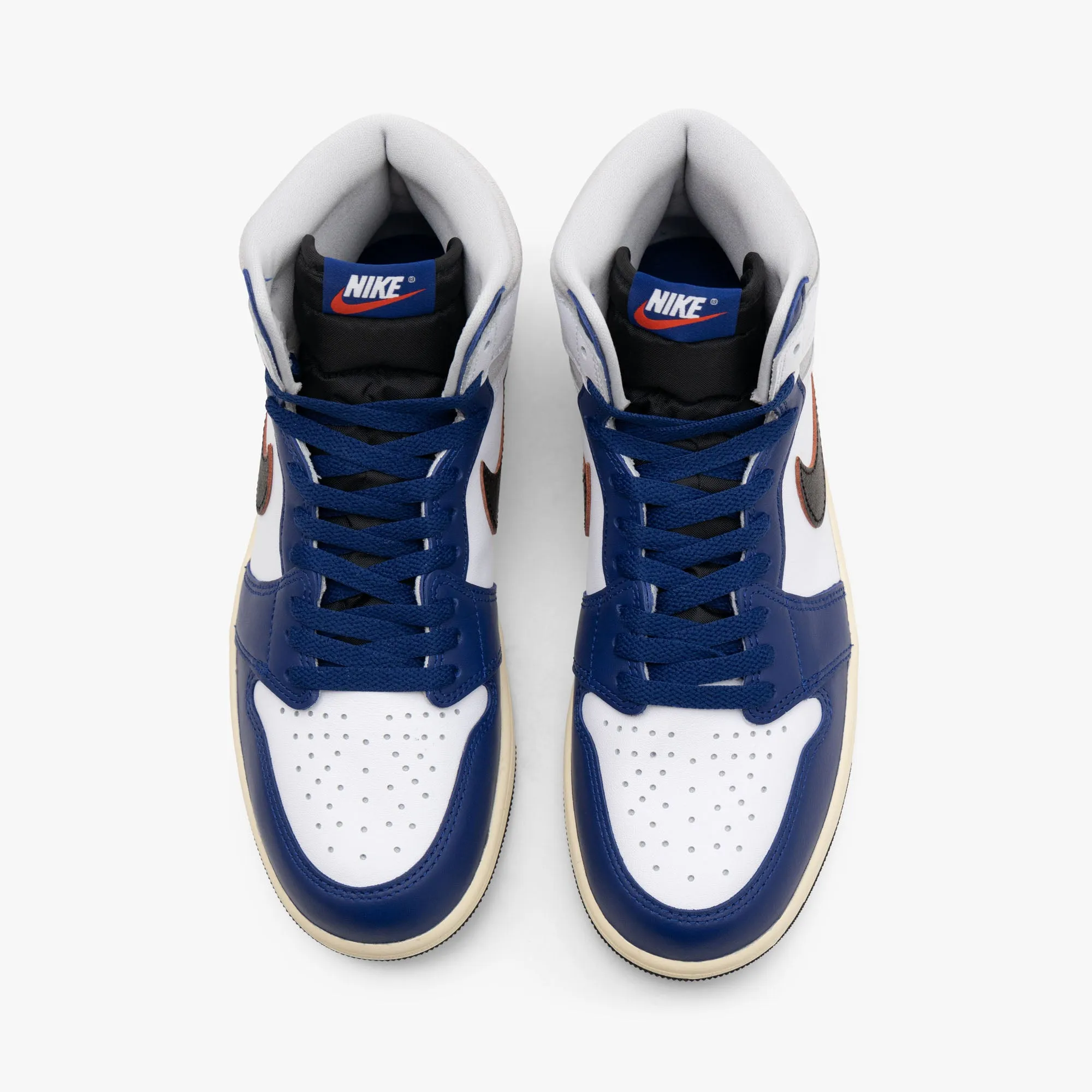 Synthetic Finish Jordan 1 Retro High OG White / Black / Neutral Grey - Deep Royal Blue