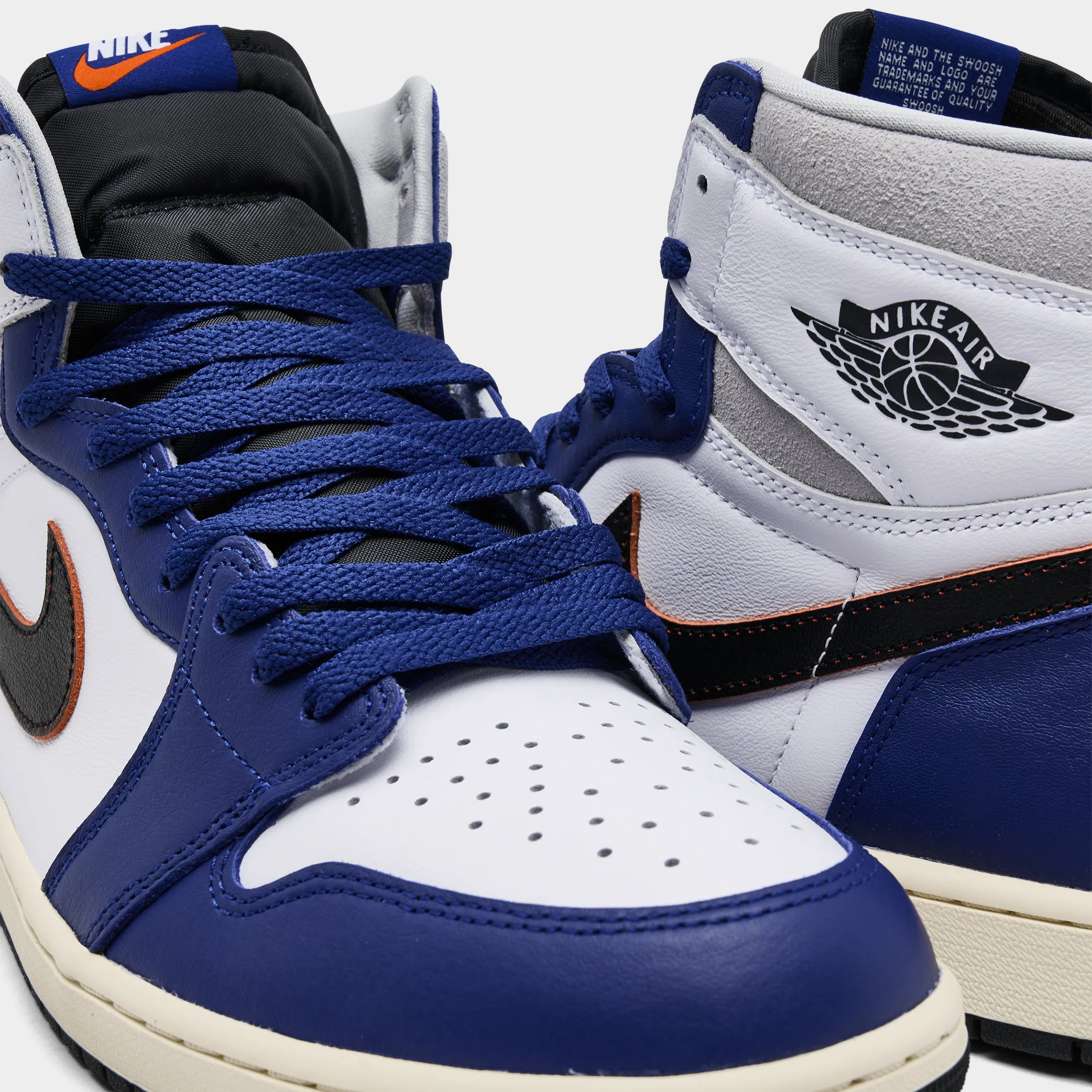 Breathable Interior Jordan 1 Retro High OG White / Black / Neutral Grey - Deep Royal Blue