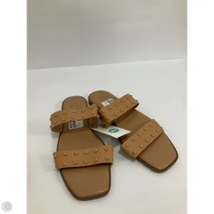 Sandals Flats By A New Day In Tan, Size: 9.5 Flower Pop Beaded