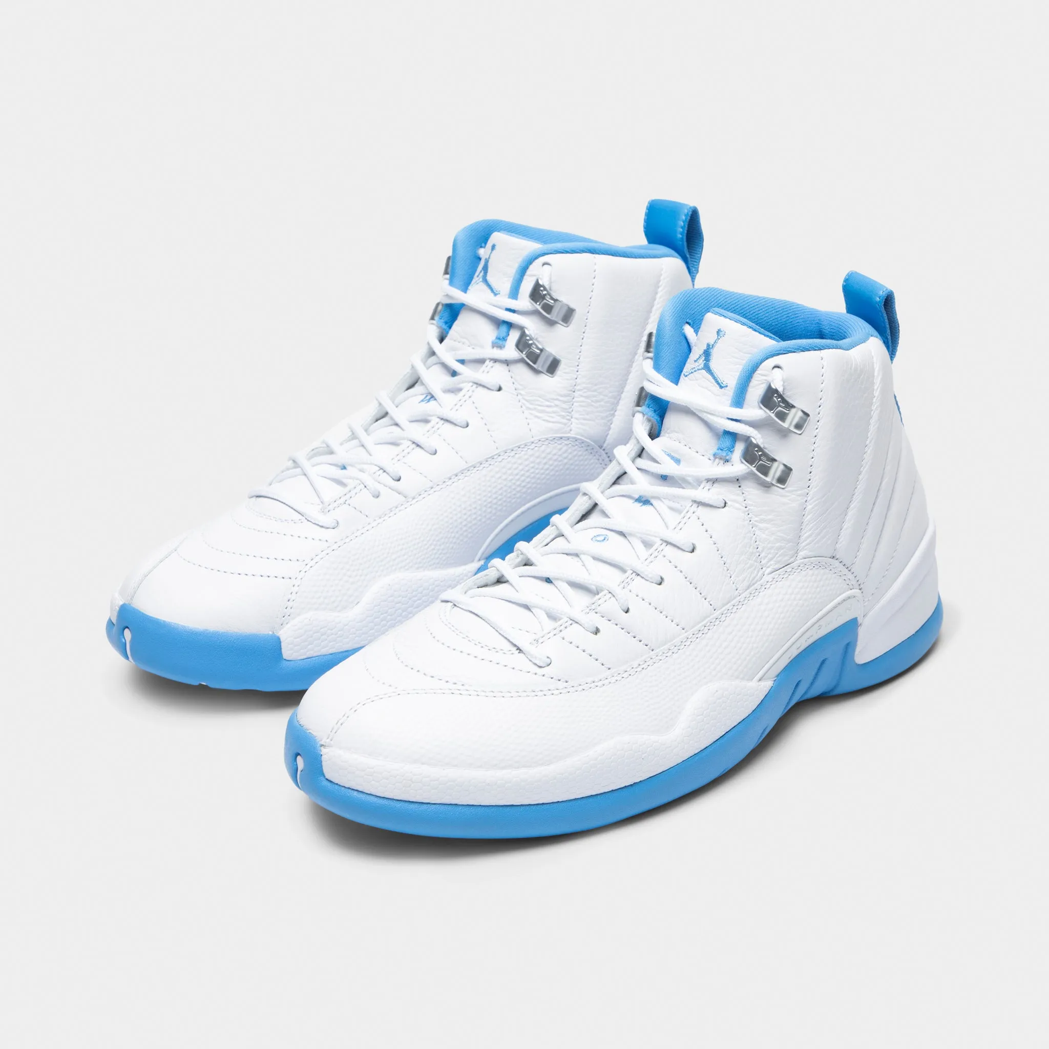 Jordan 12 Retro White / University Blue - Metallic Silver Casual Wear
