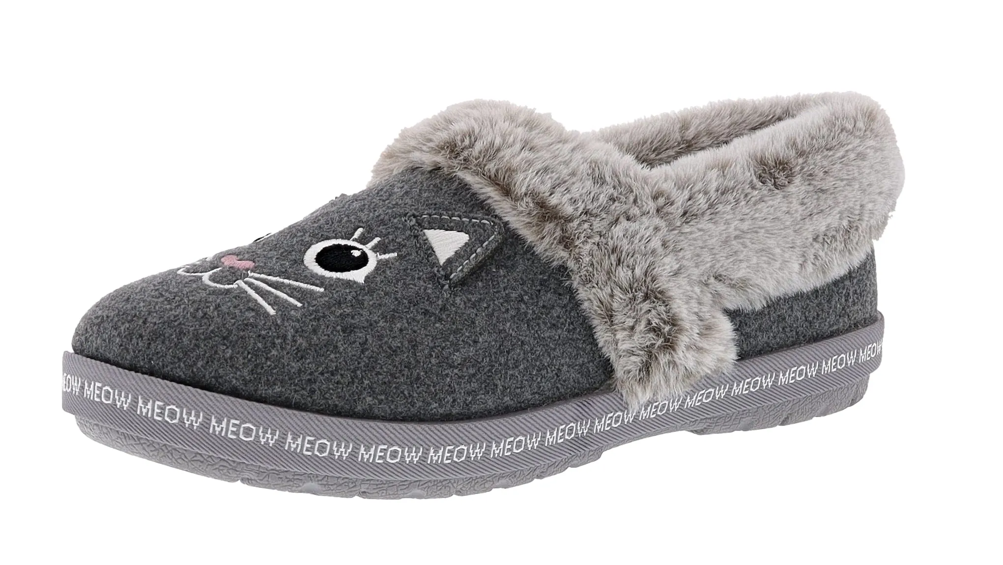 Skechers Women's Bobs Too Cozy Meow Jammies Slip On Slippers Lightweight Sole
