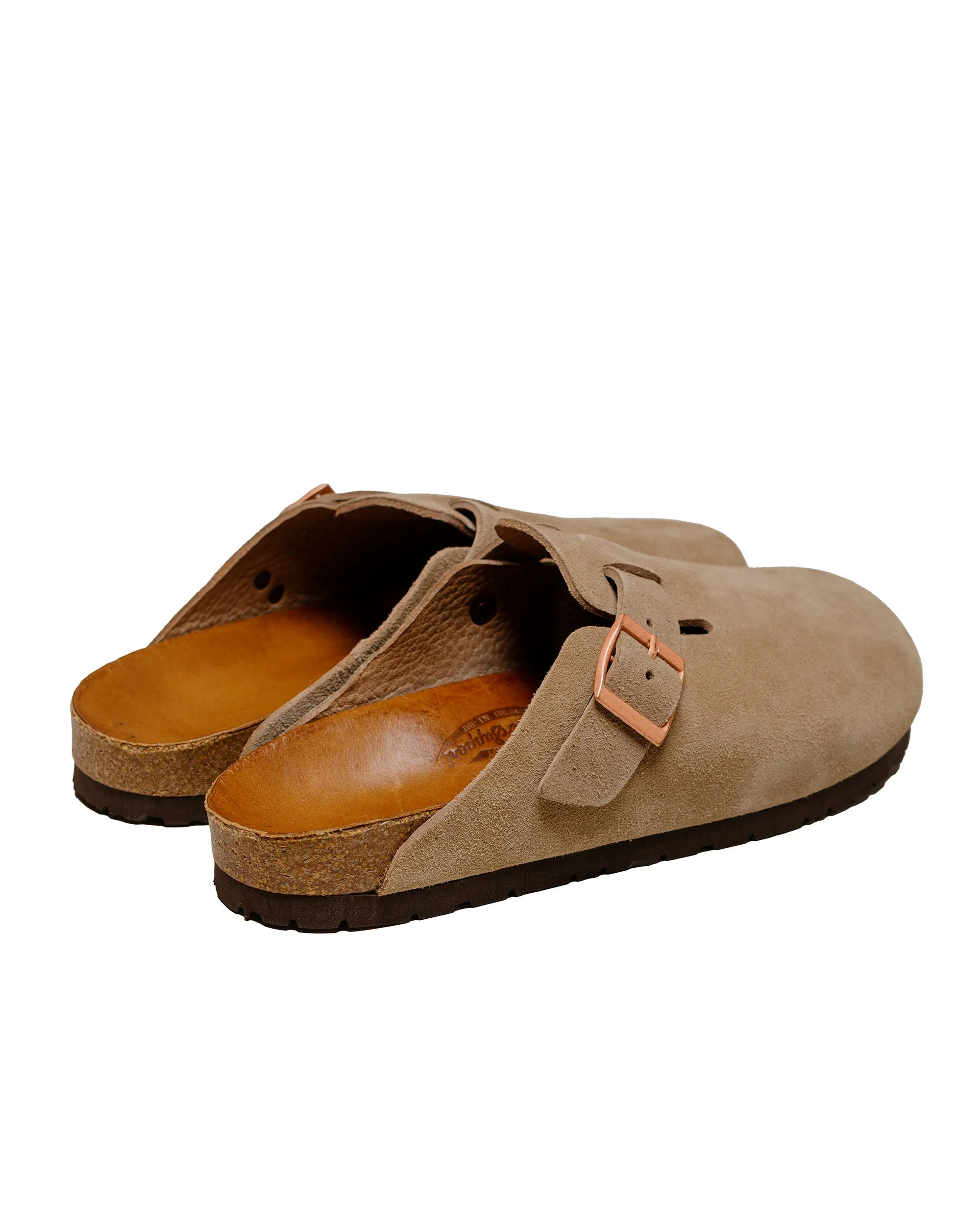 The Real McCoy's MA23012 Leather Foot-Support Clogs Taupe Patent Leather