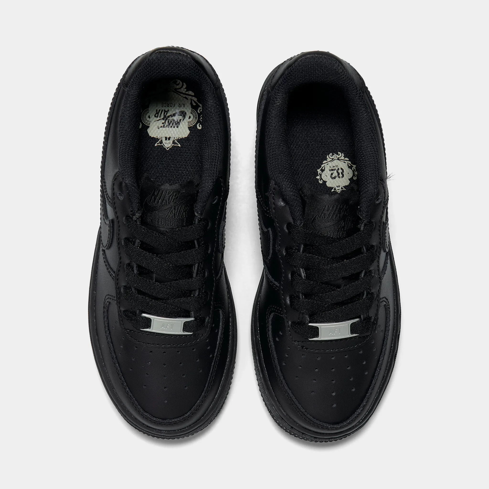 Responsive Footbed Breathable mesh lining Nike Air Force 1 LE GS Black / Black - Black