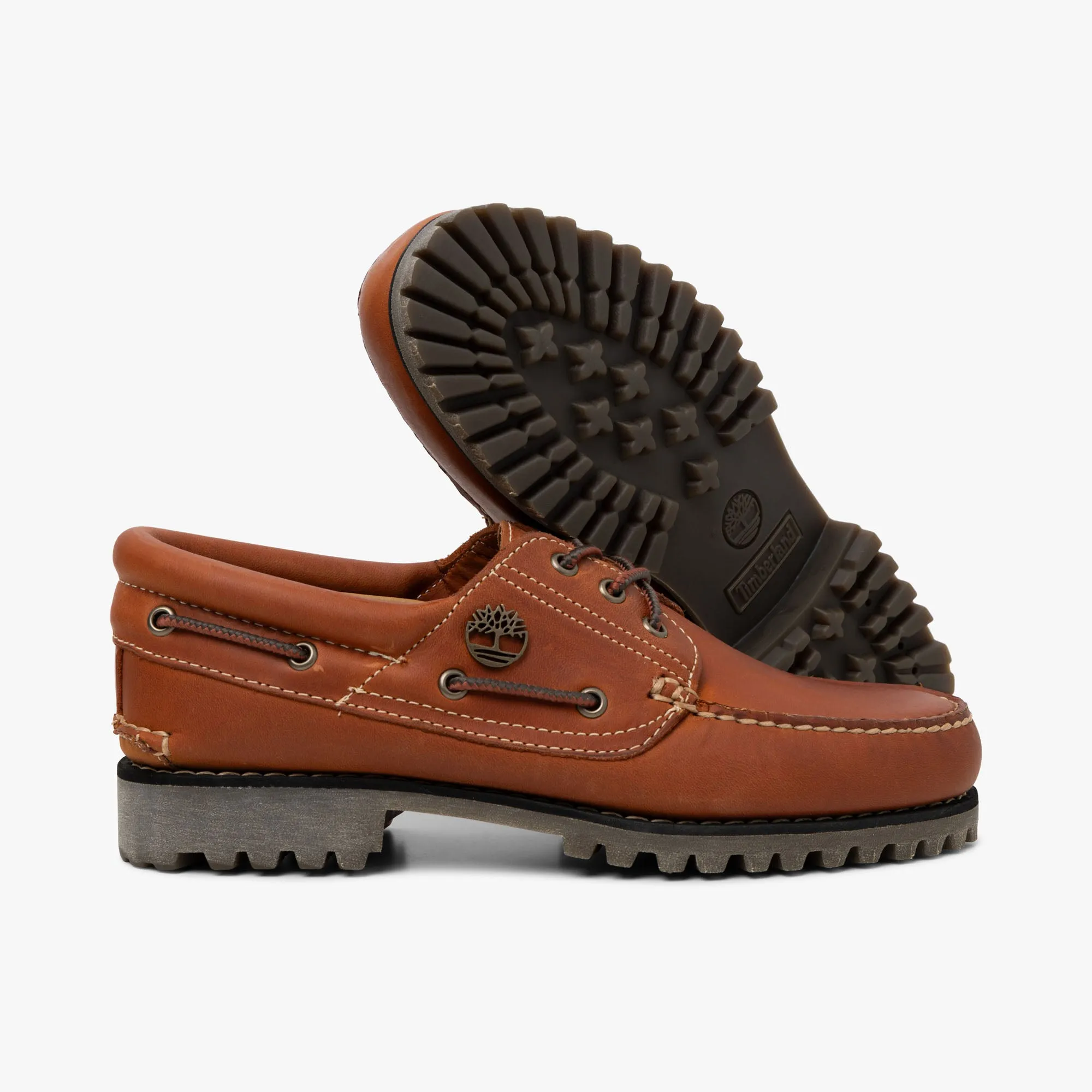 Timberland Authentic 3-Eye Boat Shoe / Orange Full Grain Classic Appeal