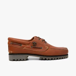 Timberland Authentic 3-Eye Boat Shoe / Orange Full Grain Sleek Fit