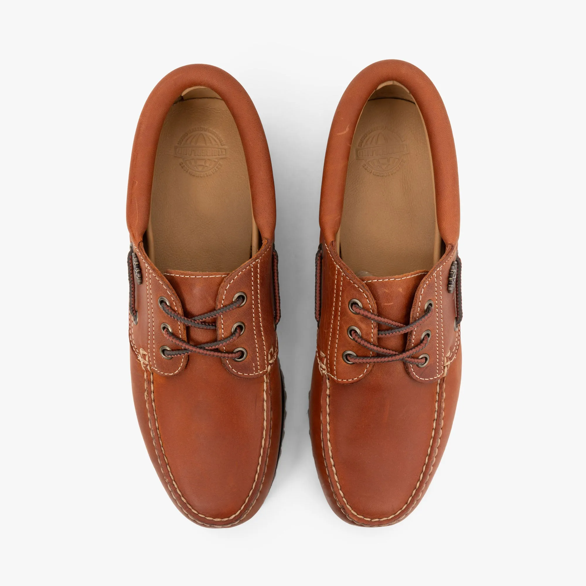 Winter Footwear Timberland Authentic 3-Eye Boat Shoe / Orange Full Grain