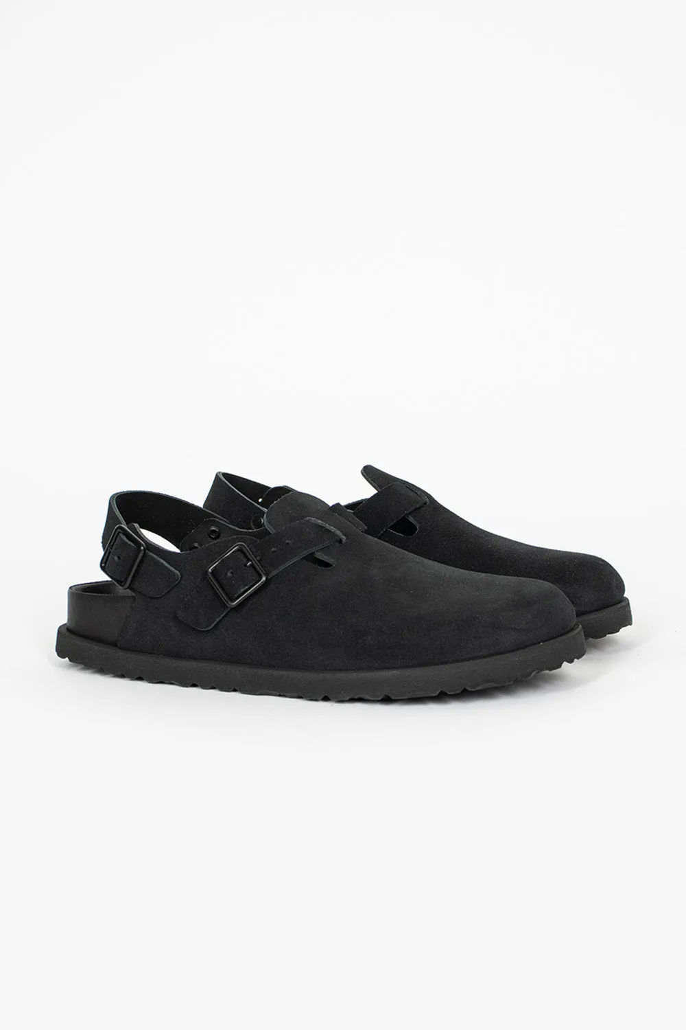 Silent Glam Tokio Suede Clog Black