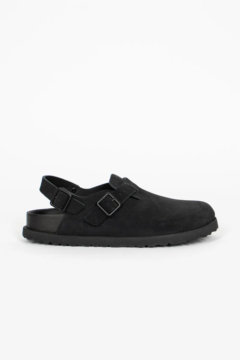 Cushioned Base Reinforced Form Mountain Hike Tokio Suede Clog Black