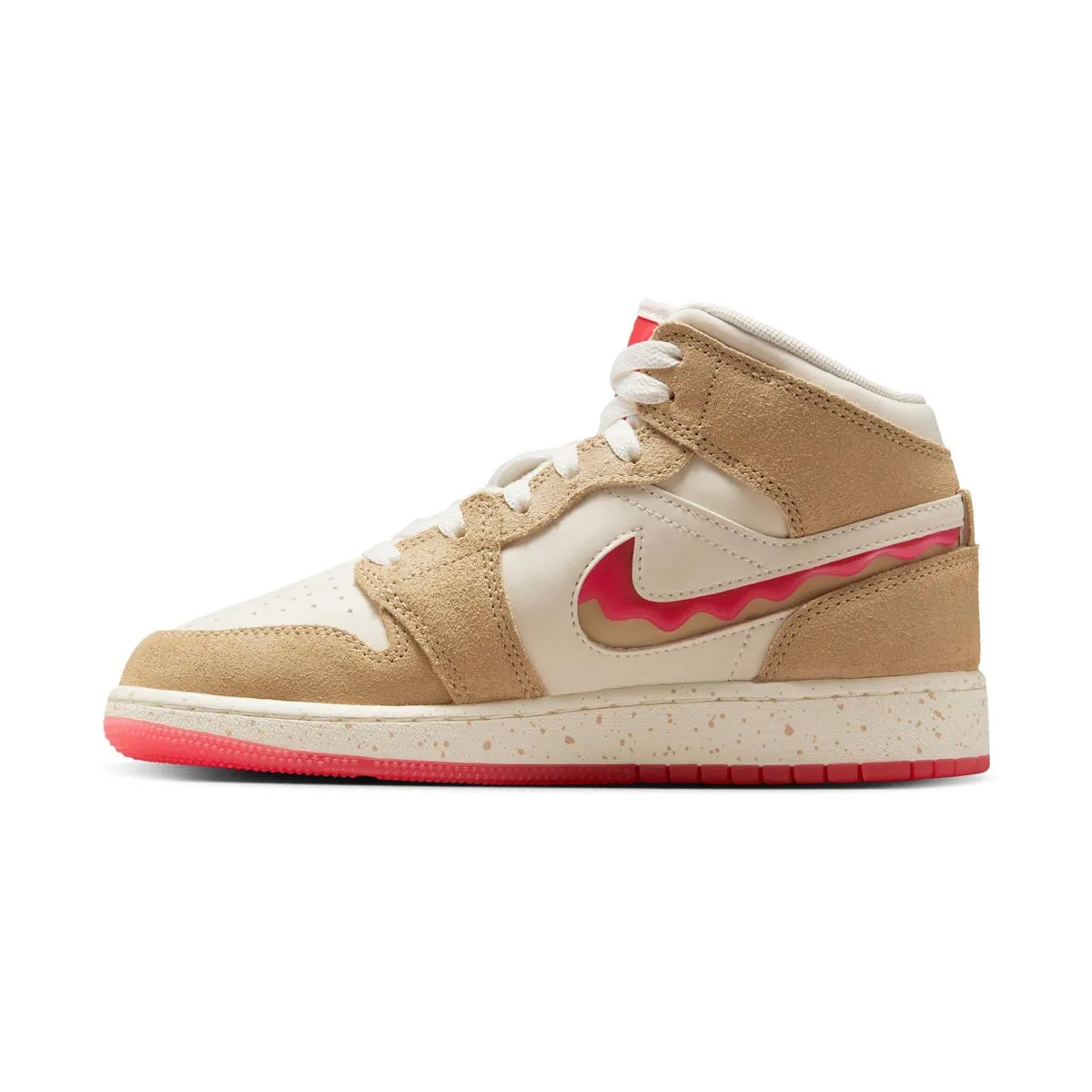 Block Hike Air Jordan 1 Mid SE 'Peanut Butter & Jelly' Big Kids' Shoes