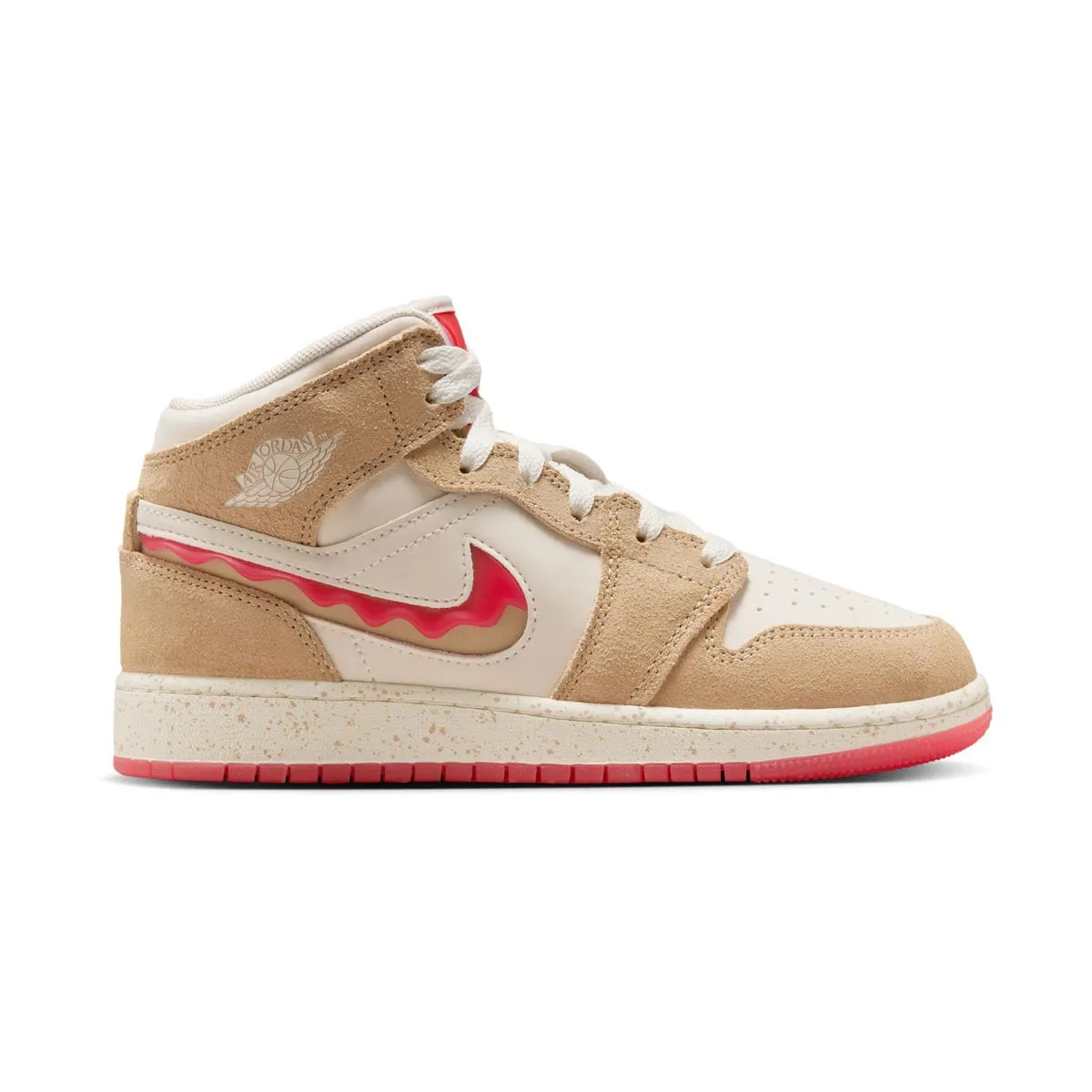Air Jordan 1 Mid SE 'Peanut Butter & Jelly' Big Kids' Shoes High Top Design