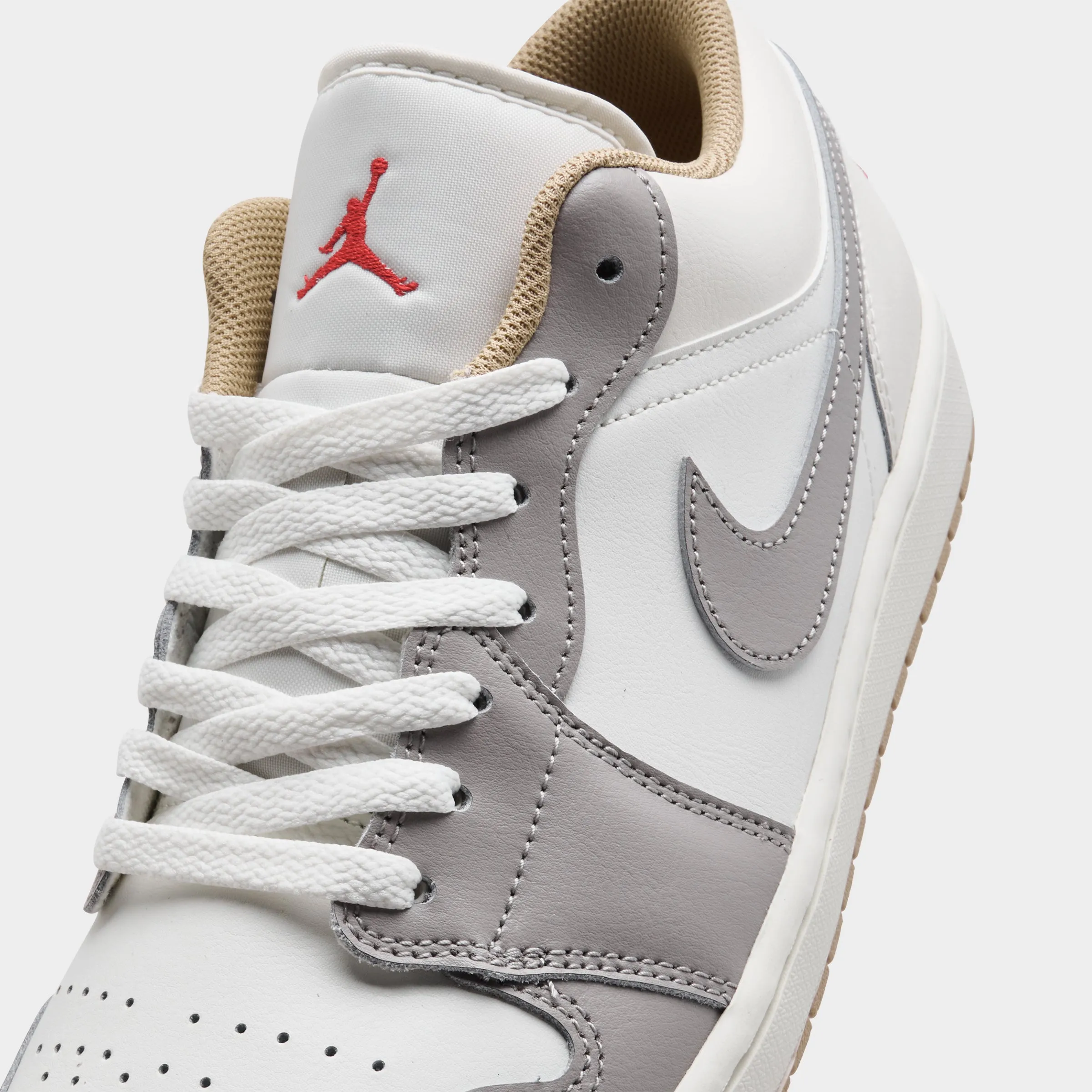 LeatherDurability Jordan 1 Low Sail/Fire Red-College Grey