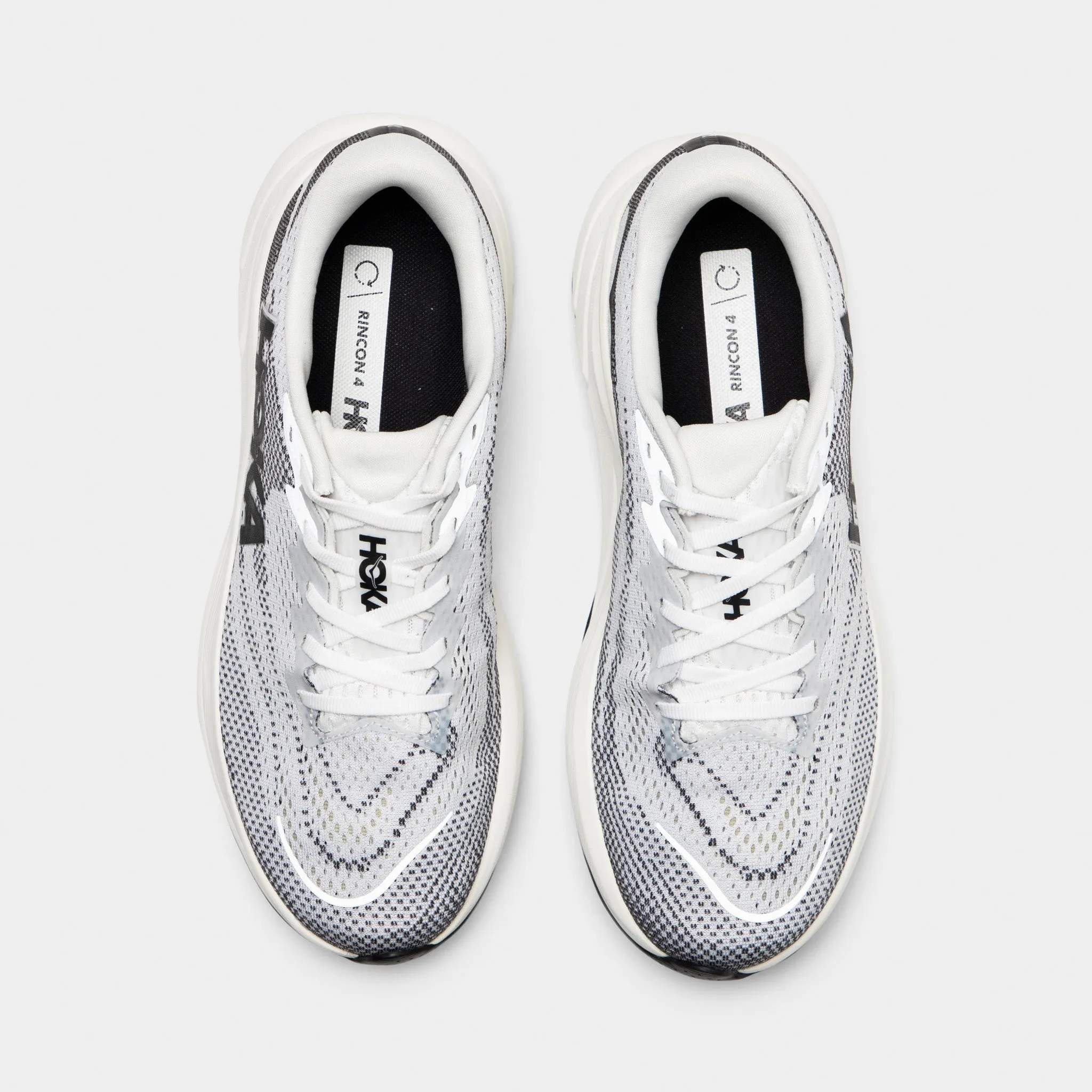 Hoka Rincon 4 White / Black Customizable Option Ankle Support