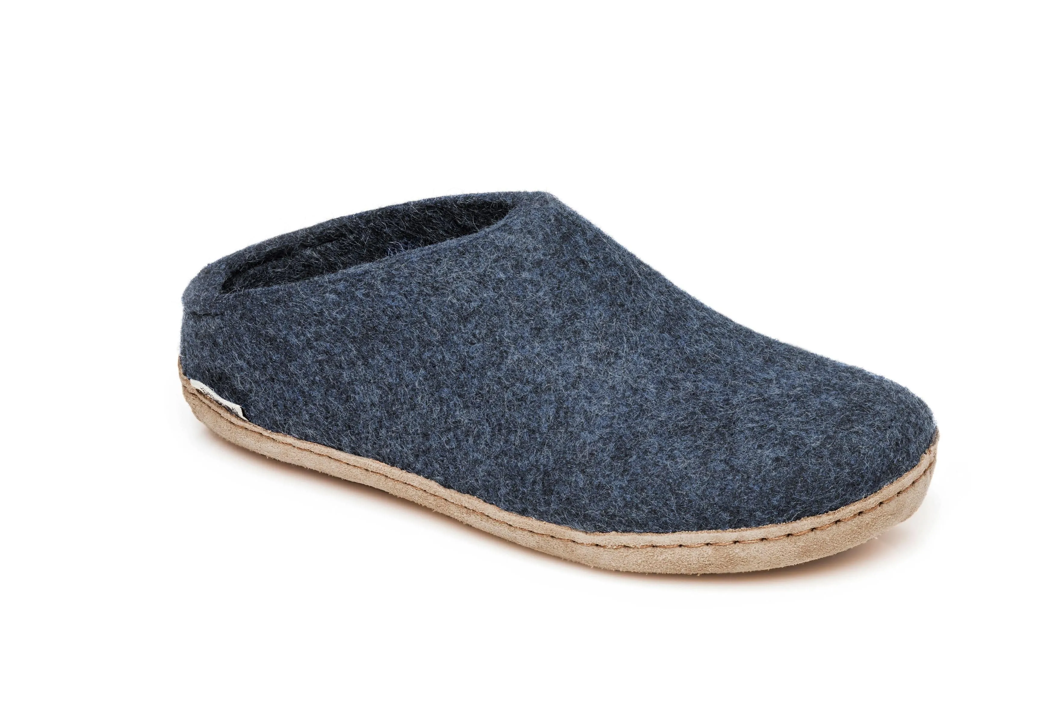 Glerups Slippers: Slip-on, Denim, Leather B-10-00 Minimalist Design
