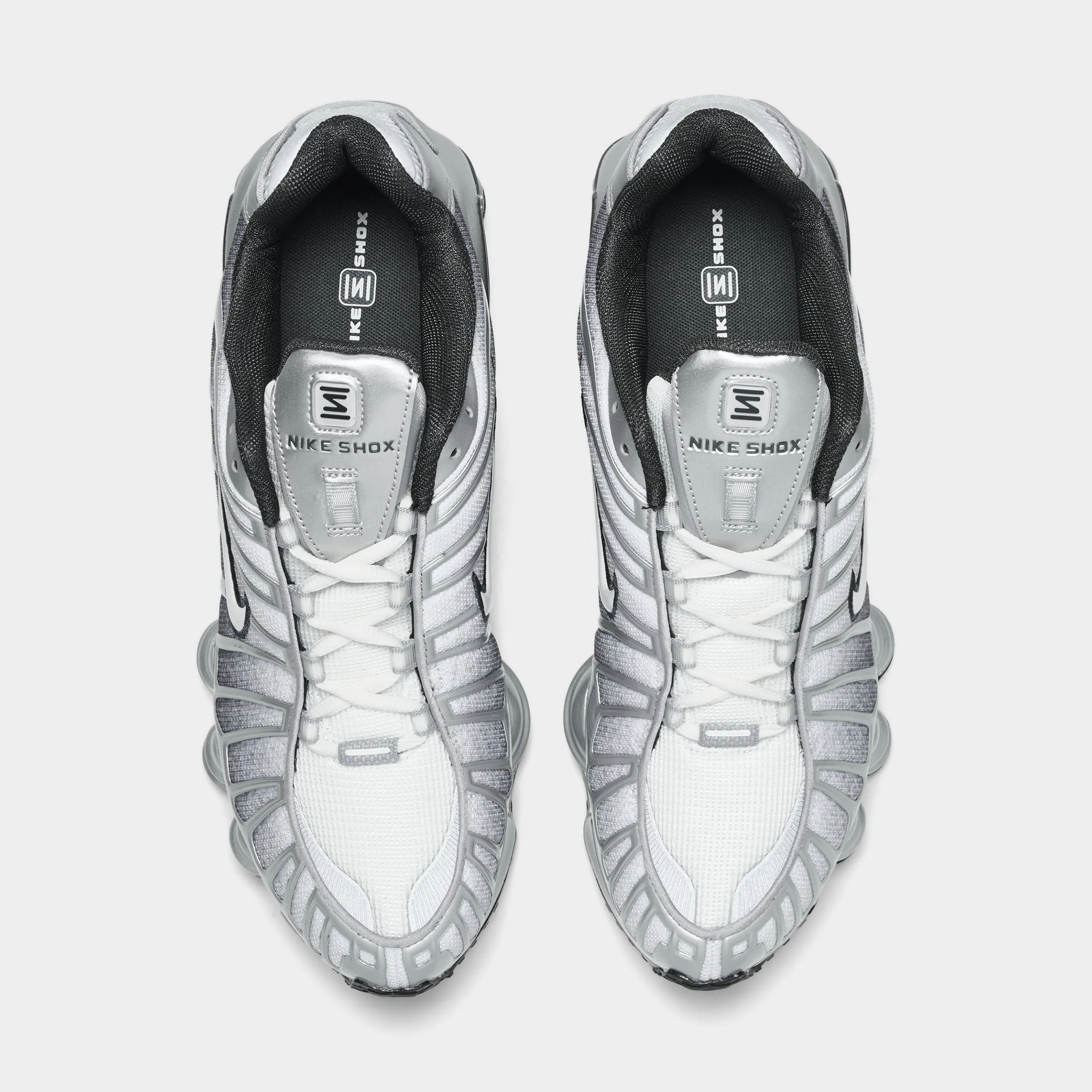 veteran running shoes mid - top shoe variety Nike Shox TL Print Metallic Silver / Summit White - Wolf Grey