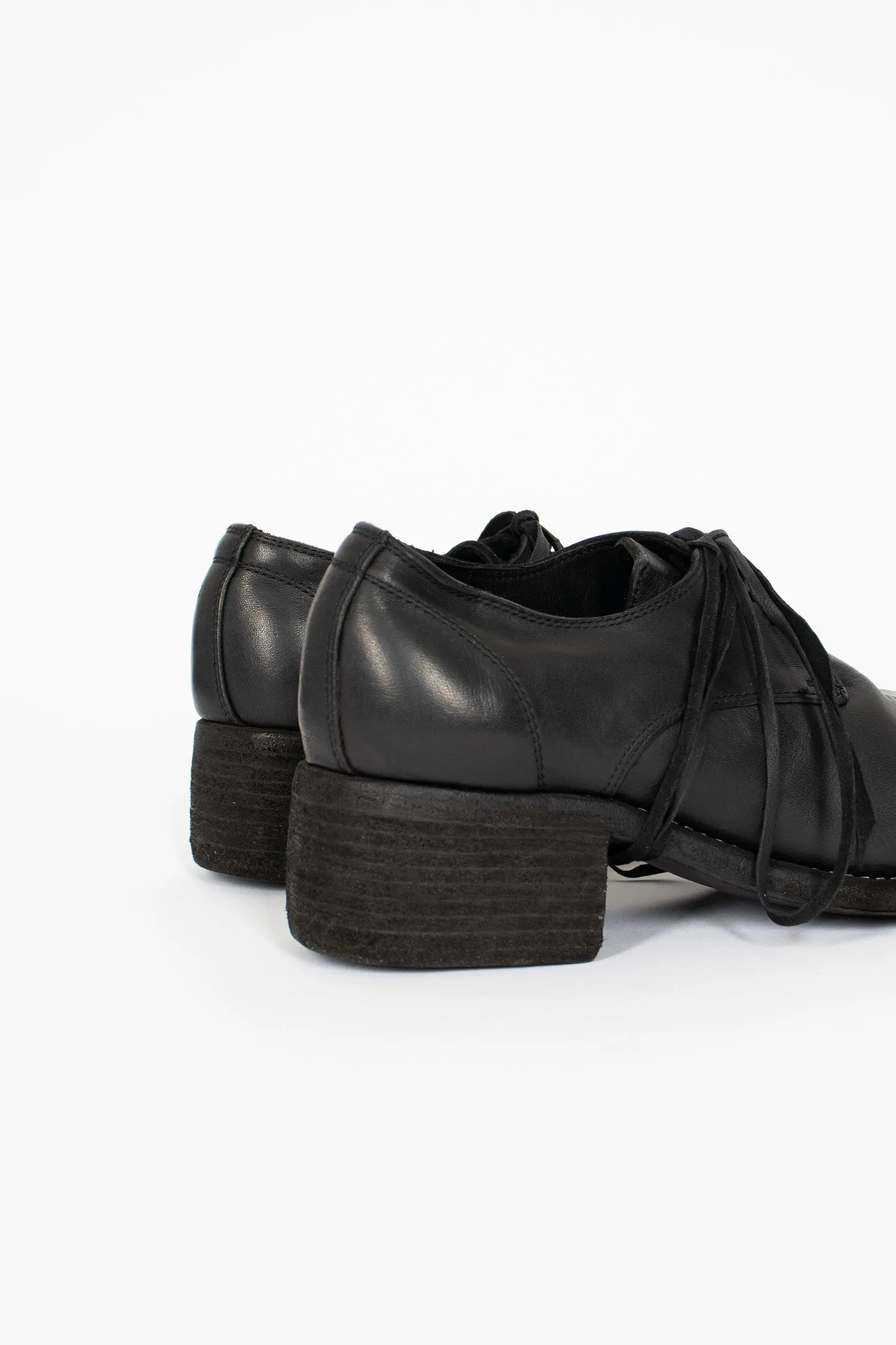 Smooth Design Padded Interior Rainy Day Commuter NB02 Chunky Heel Derby BLKT