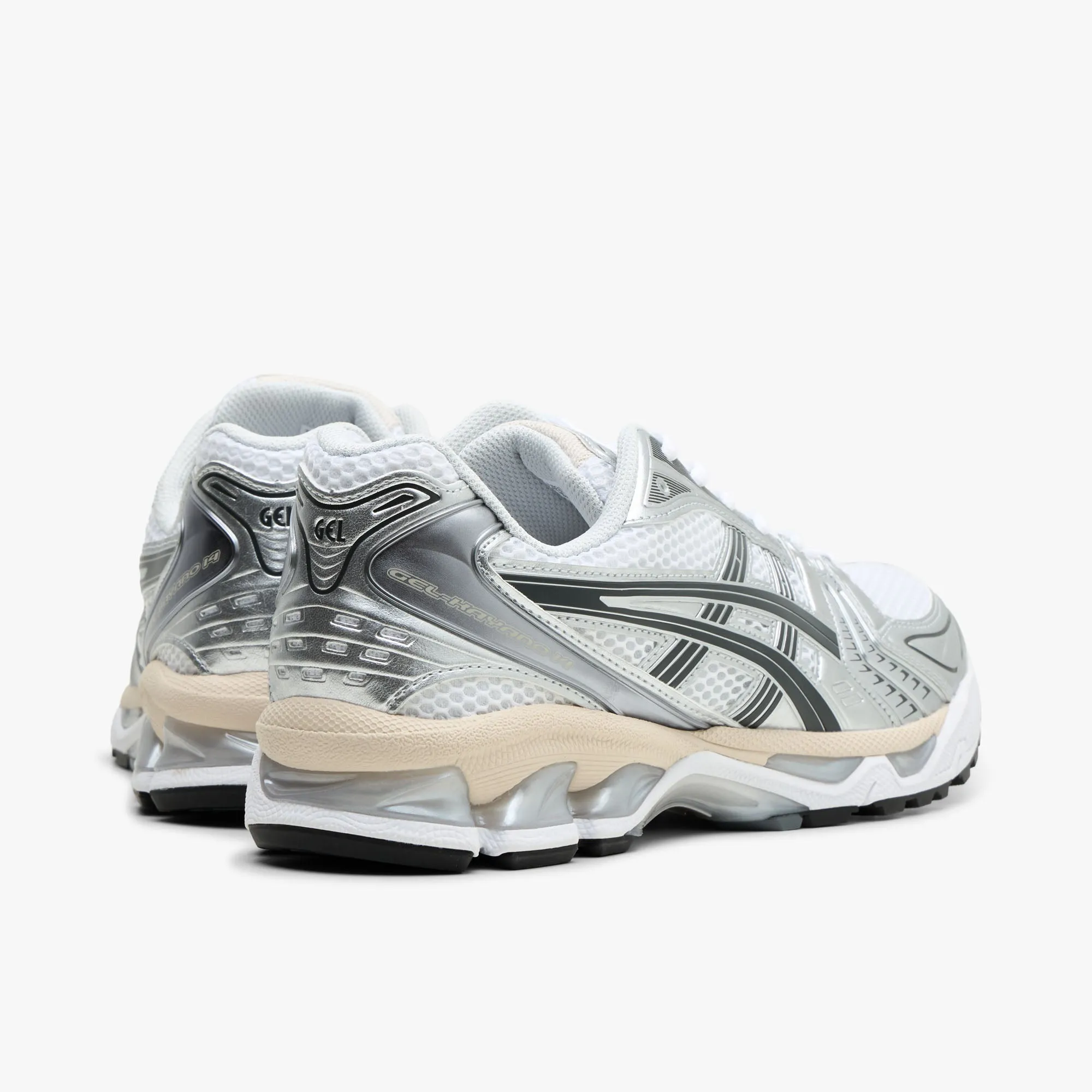 Durable Build ASICS GEL-Kayano 14 Silver / Black - Cream