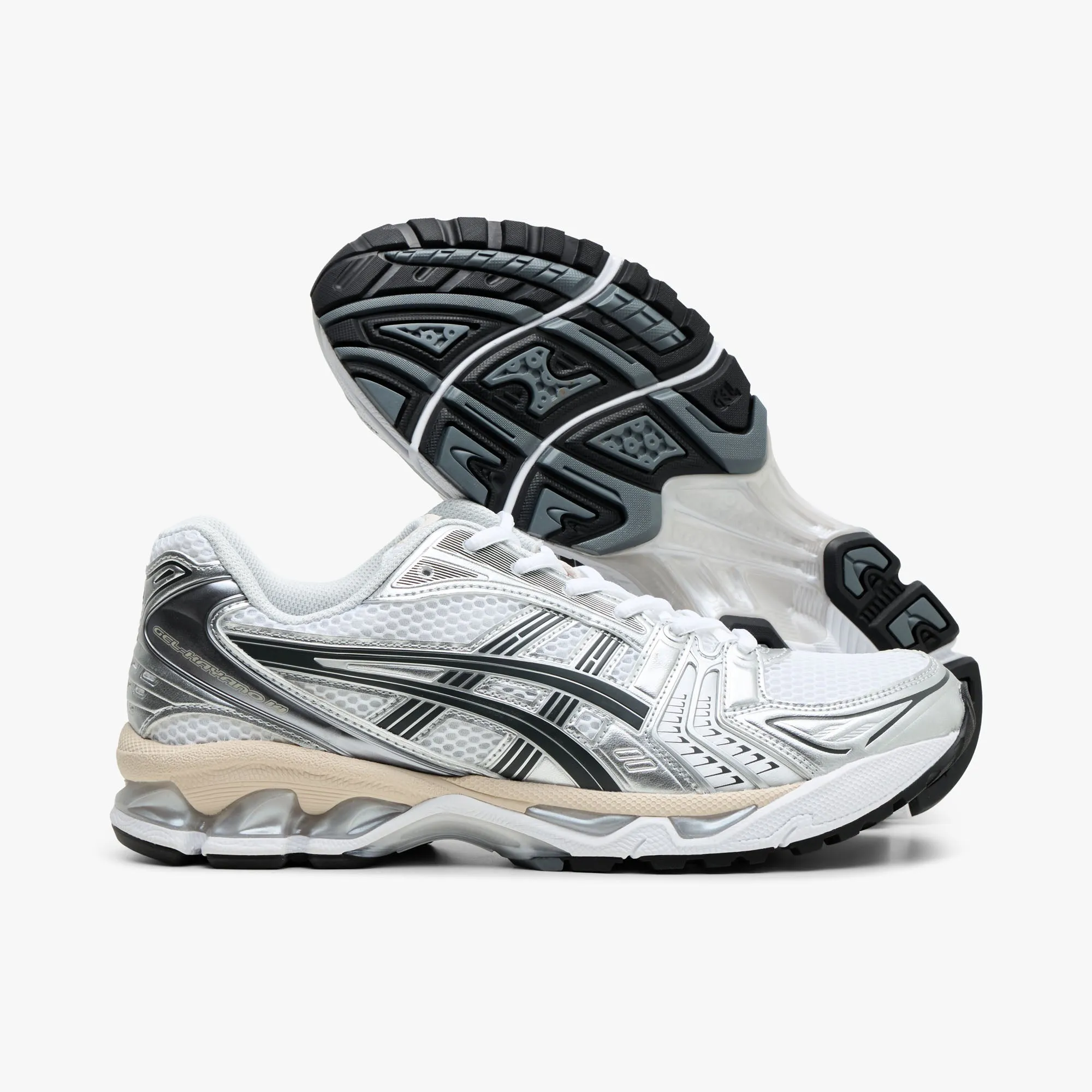 running in international races shoes active shoes ASICS GEL-Kayano 14 Silver / Black - Cream