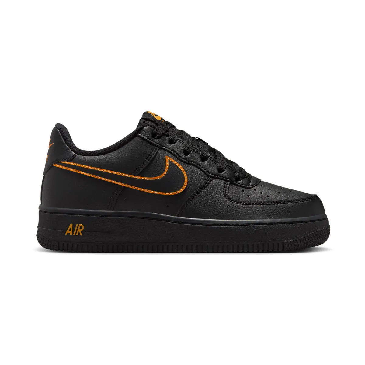 Nike Air Force 1 'Sundial Black' Big Kids' Shoes Simple Form Coffee Run