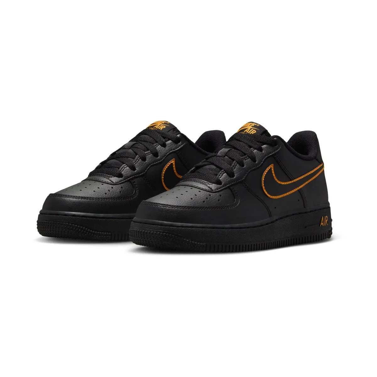 Nike Air Force 1 'Sundial Black' Big Kids' Shoes Seamless Edge