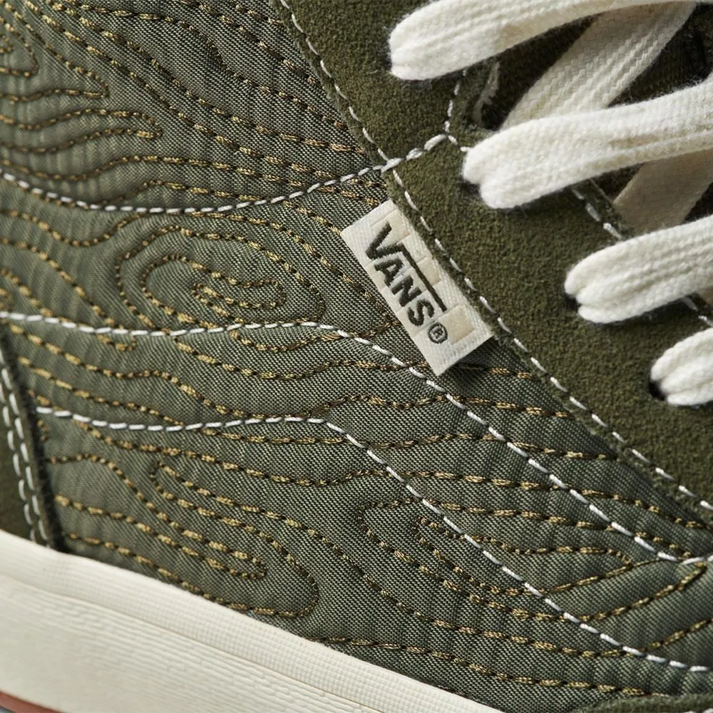 Skate Style Elastic Support Vans The Lizzie Quilted - Graper Leaf