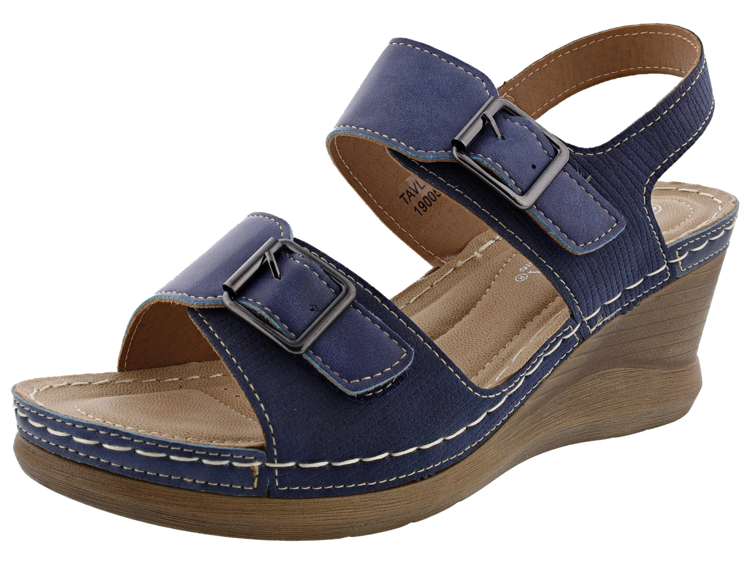 Patrizia Women's Tavlin Wedge Sandals By Spring Step Cozy High Heel Boots Comfort Padding