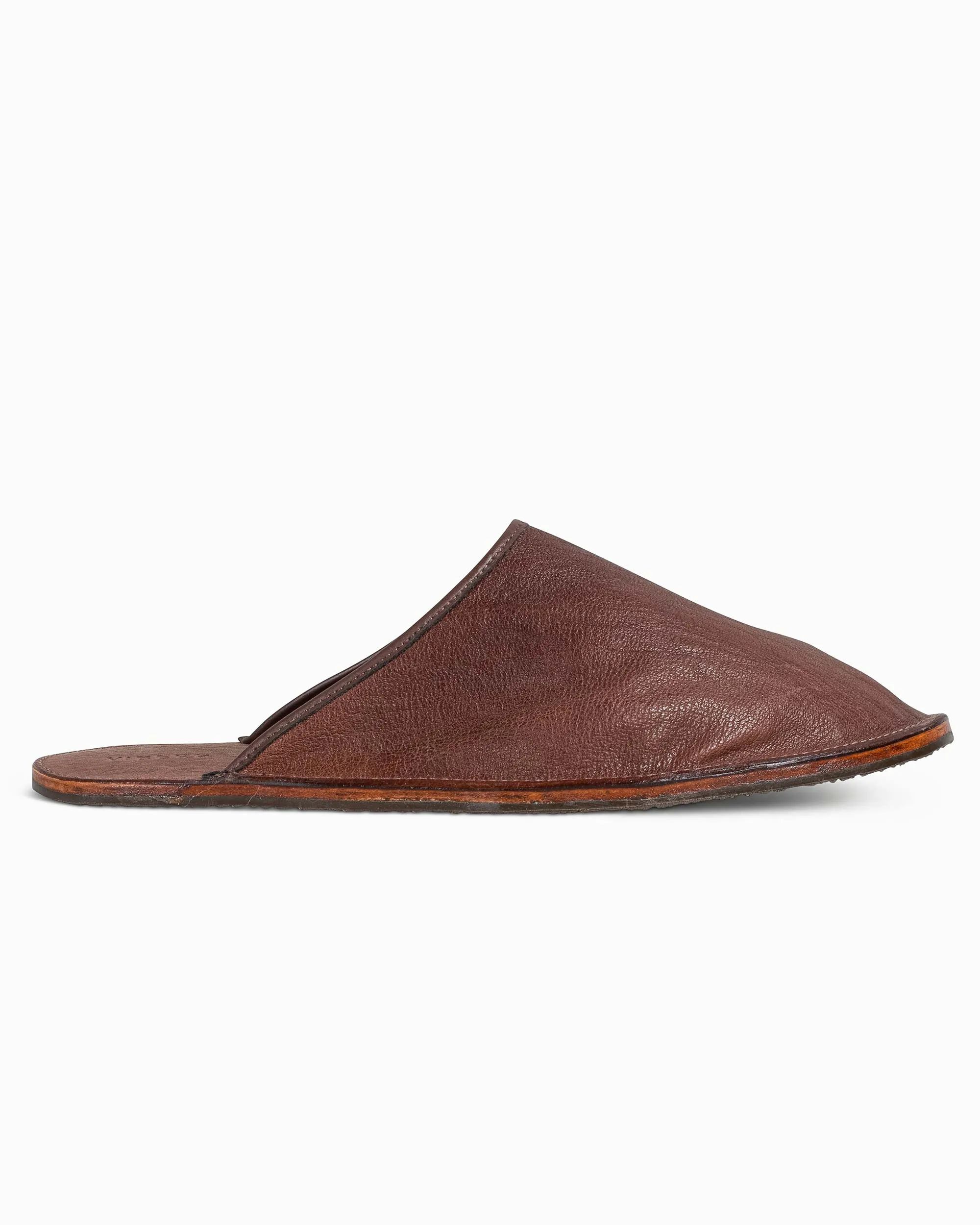 High - end Viberg Slide Marrone Washed Kangaroo