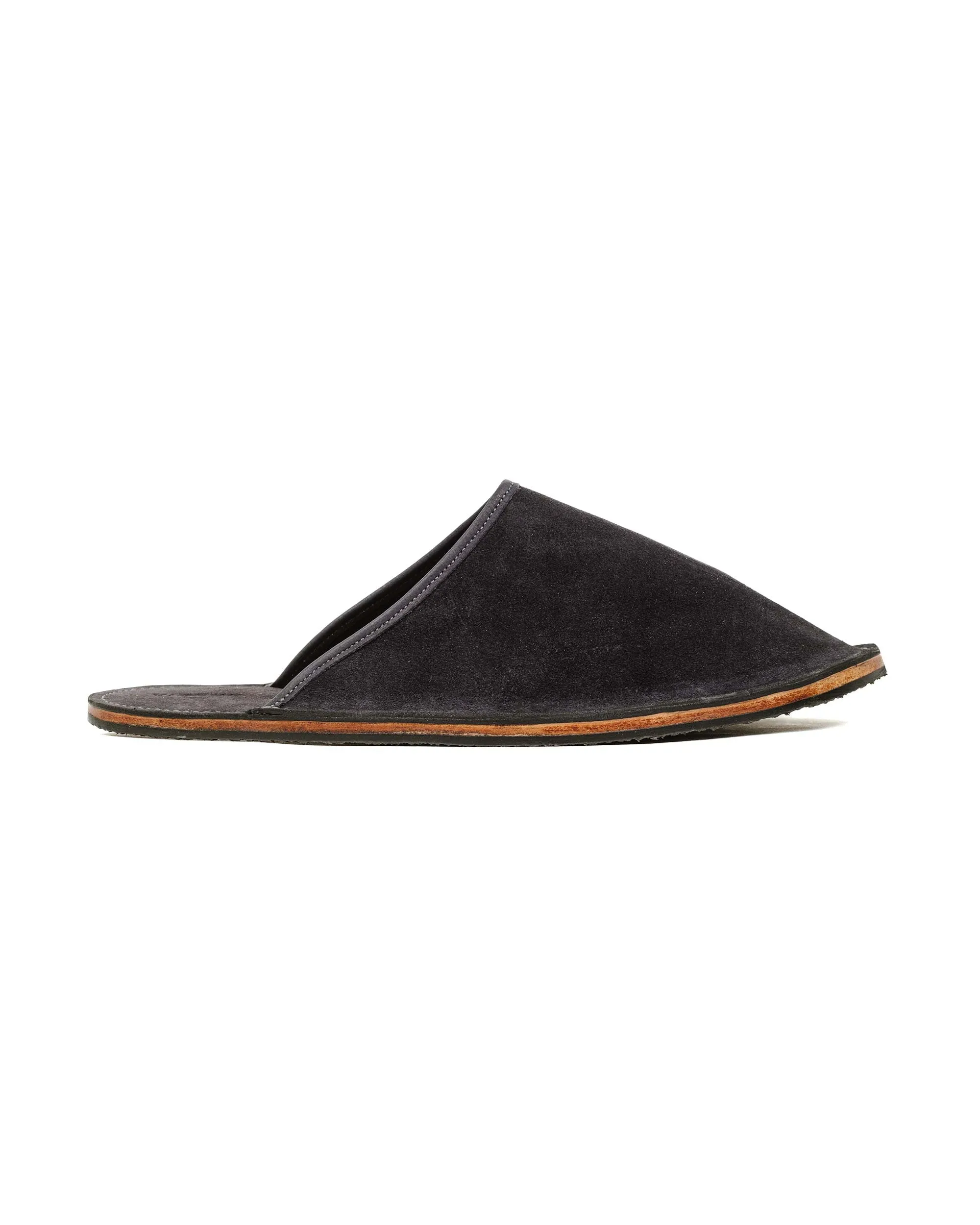Viberg Slide Storm Grey Janus Calf Suede Tailored ease