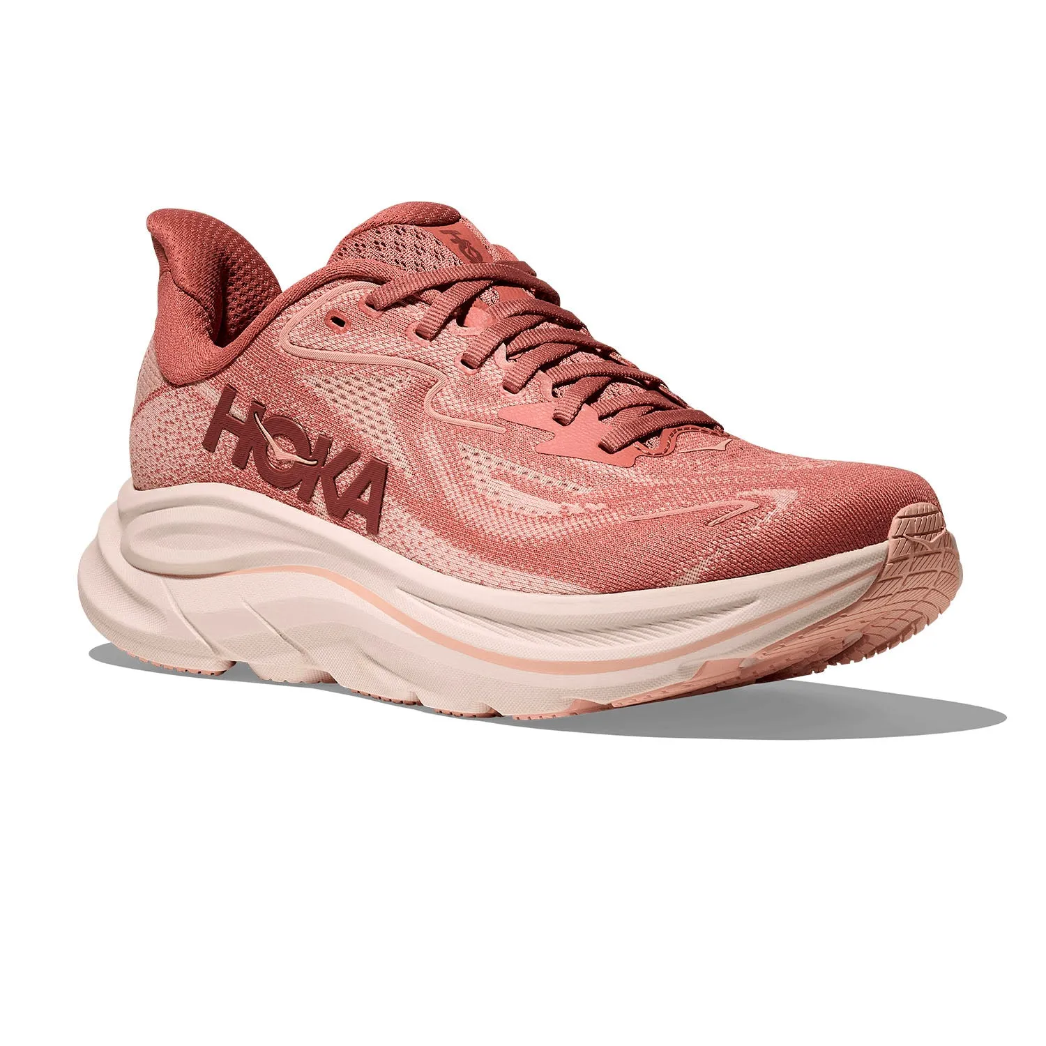 womens hoka clifton 10 (blush/rose latte) All-Day Cushioning