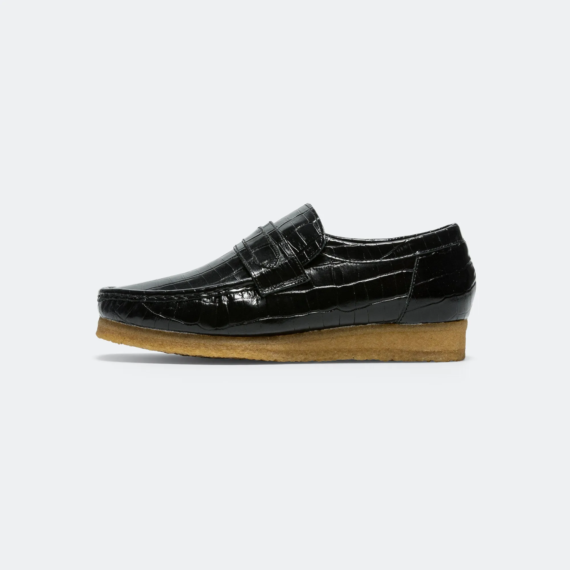 Wallabee Loafer - Black Crocodile Core Flex
