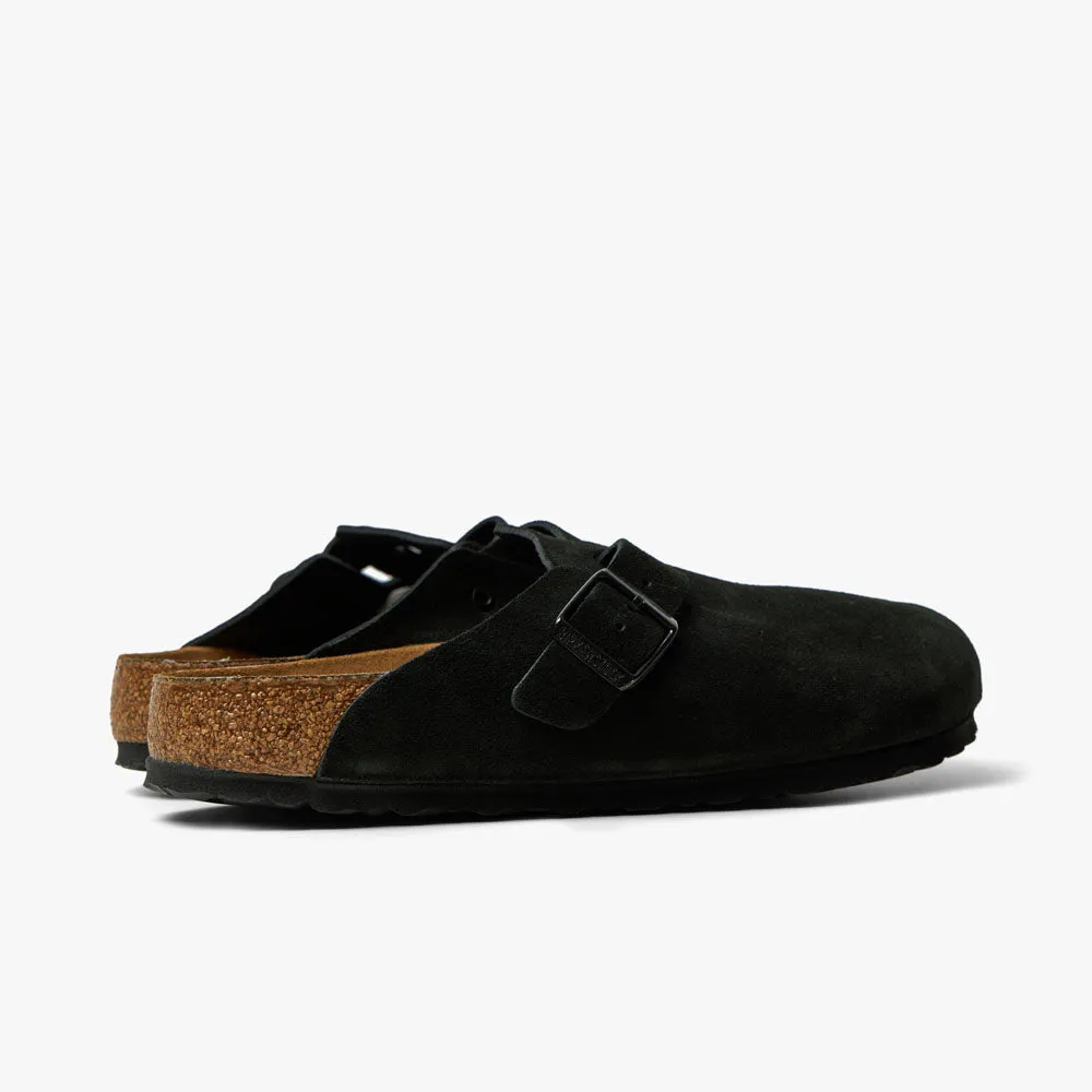 Birkenstock Boston Suede / Black Clean Cut Ergonomic Feel
