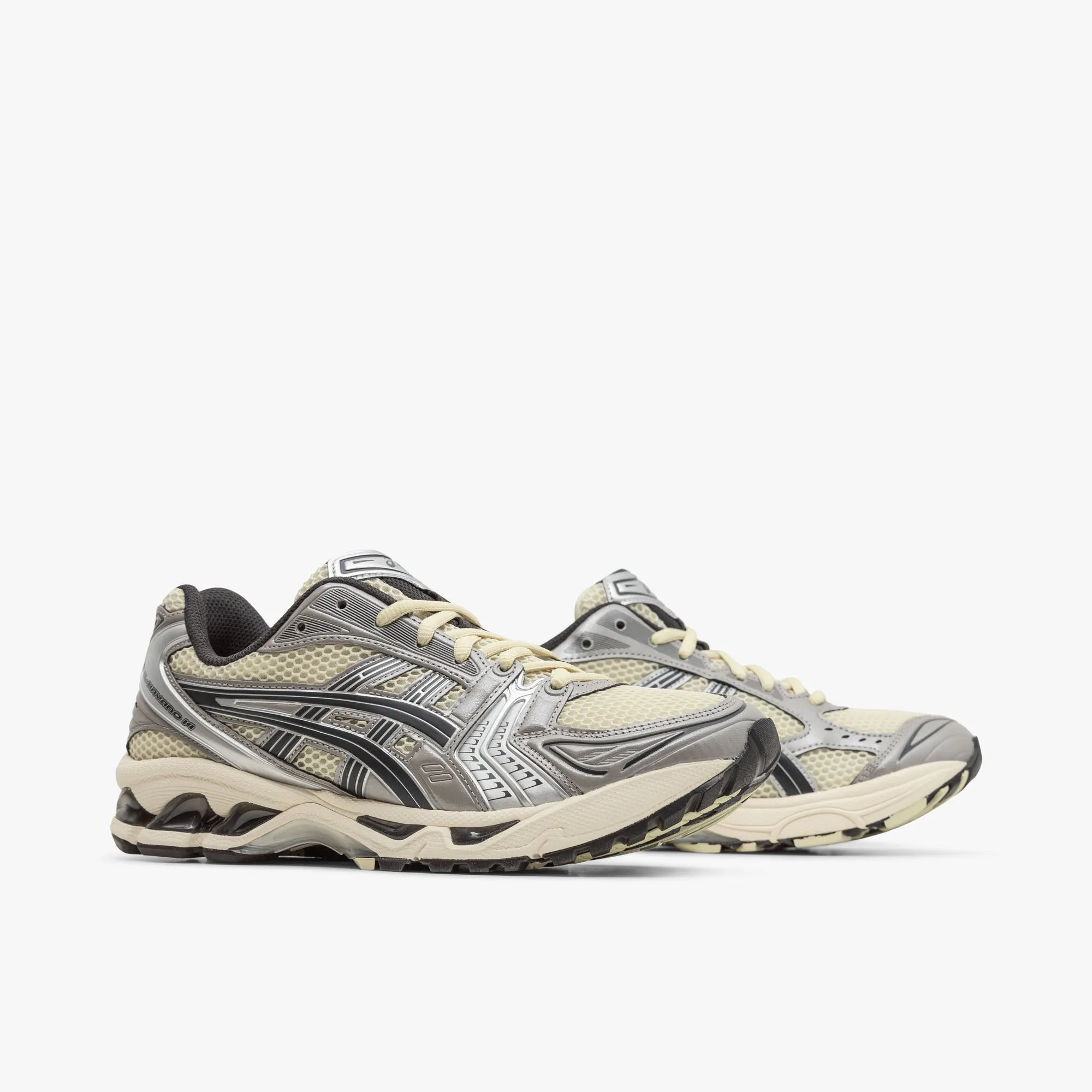 ASICS Gel-Kayano 14 Oyster White / Steeple Grey road - to - trail running shoes recovery - aid