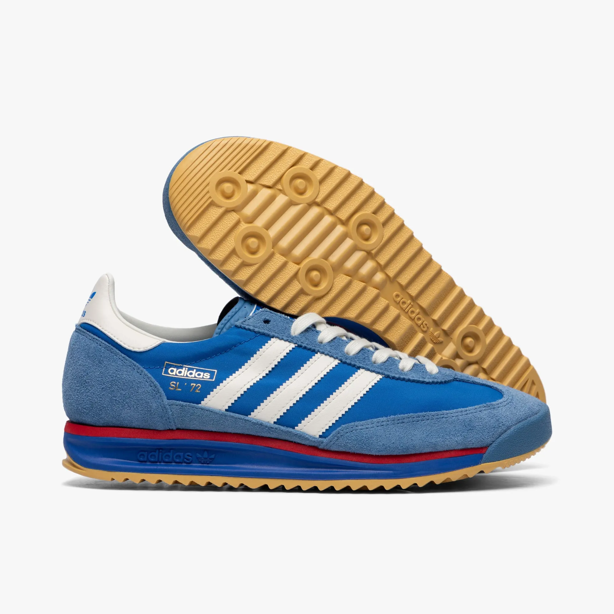Hyper Compression Cushion Bonded Seam Construction adidas Originals SL 72 RS Blue / Core White - Better Scarlet