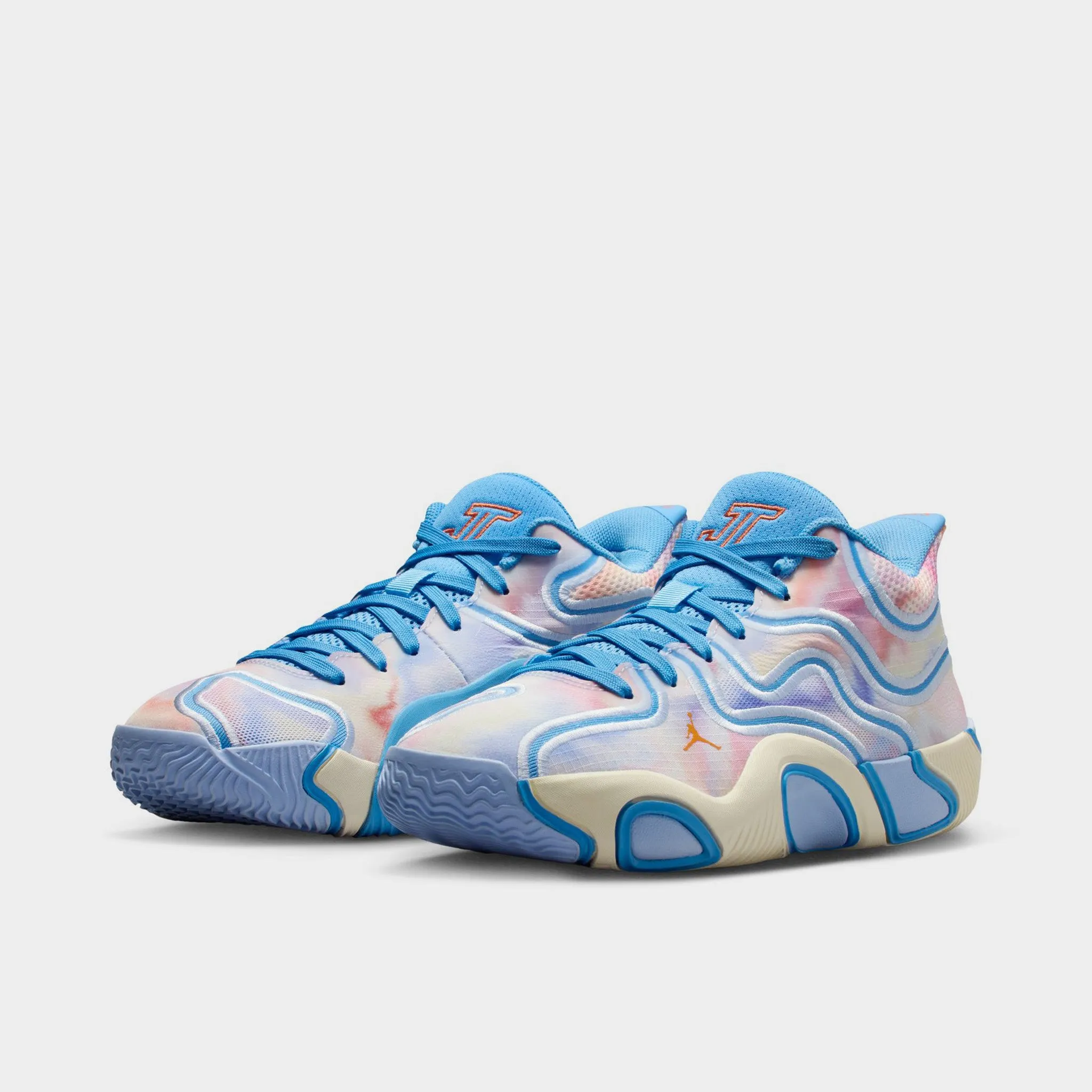 Hexagonal Traction Nubs Jordan Tatum Junior' Boys 3 GS University Blue / Camellia - Pale Ivory